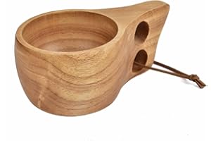 JINYOMFLY Tazza da Caffè in Legno Kuksa Fatta a Mano - Naturale per Viaggio, Trekking, Cucina, Campeggio, Attività all'Aperto o Come Regalo
