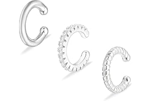 DHRUTI 3PCS Orecchio Clip Acciaio Inossidabile Non Piercing Gioielli Polsino Orecchio Cartilagine Helix Foglie Donne per ragazze adolescenti Regali alla moda per adolescenti Regali di Natale (Oro)