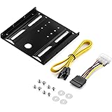 deleyCON Mounting Frame for 2.5" HDD SSD's on 3.5" Adapter Mounting Frame Bracket Rails Incl. Screws