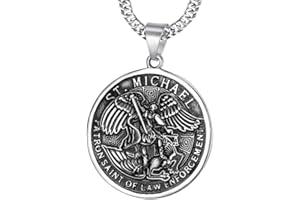 BOBIJOO JEWELRY - Pendentif Médaille Saint Michel Michael Archange Patron Police Forces de l'Ordre Acier 316L Chaîne