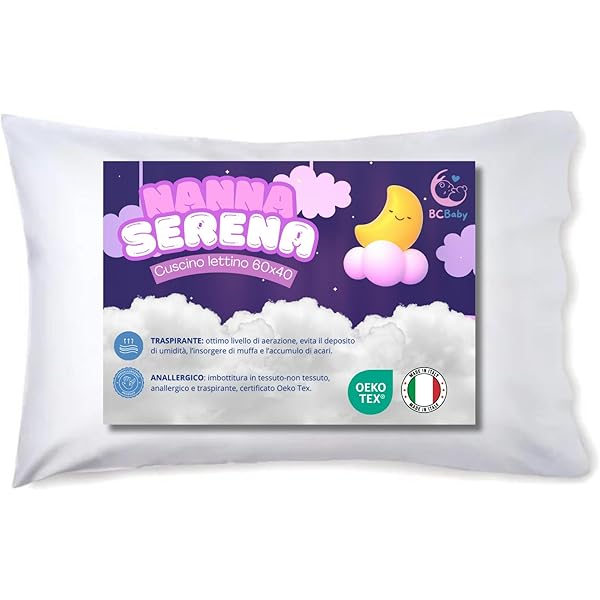Guanciale Antiacaro Italbaby Per Lettino - 38x58x5 Cm, Beige - Made In Italy
