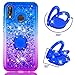 Produktbild Dclbo Hülle für Huawei P20 Lite, Handyhülle Glitzer Bling Flüssig Schutzhülle Weich Silikon TPU Case Hülle Diamant Cover mit Ring Halterung Standfunktion für Huawei P20 Lite-Blau Lila