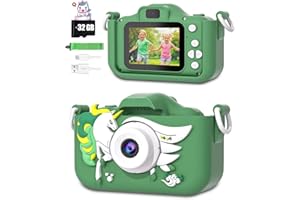 Kinderkamera für 3-12 Jahre, CIMELR Kinder Digitalkamera 2.0 Zoll HD Fotoapparat Kinder Kamera 3 4 5 6 Jahre Spielzeug Weihnachten Geburtstag Geschenke für Jungen und Mädchen 32G TF Kard (A02-Green)