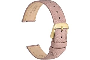 WOCCI Grace Cinturino per Orologio, Pelle Grana Superiore, Sgancio Rapido, Cinturini di Ricambio, Fibbia in Acciaio Inossidabile, Larghezza di Banda 12mm 14mm 16mm 18mm 20mm