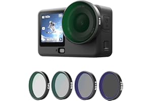 TELESIN CPL ND Filter-Set für DJI Osmo Action 6 – 4er Pack ND8 ND16 ND32 Polarisationsfilter, Schnellaufsteck Neutraldichtfilter, HD Optikglas Mehrfachbeschichtet, Creator Combo Zubehör für Action 6