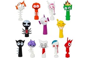 DENGFEN Sprunki Cartoon Characters, 12 Packs Of Colorful Toy Characters, PVC Action Anime Model Sculpture Collection Decorative Gift, Suitable For 3+ Boys And Girls Safe, Durable, Fun, Suitable For All Sprunk