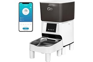 DOEL Automatic Cat Feeder With Elevated Feet Timed and Quantitative Feeding with Stainless Steel Bowl APP Remote Control with Dual Power Dry Food Cat Feeder Pet Feeder 4L