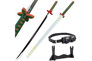 DIGITIZERART Halloween Prop Anime Cosplay Sword, 100cm Demon Nichirin Fantasy Foam Samurai Sword Fantasy Agatsuma Zenitsu Swords Satoman Tanjirou Swords for Cosplay Purpose, Anime Original Texture
