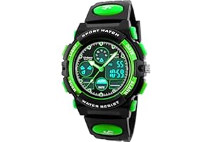 errcom Kinderuhr Jungen Mädchen Digitaluhren, Kinder Sport 5 ATM wasserdicht Digital Uhren mit Alarm/Timer/EL Licht, Blau Kinderuhren Outdoor Armbanduhr für Jugendliche Jungen Mädchen