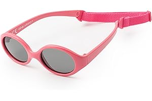 Kiddus Occhiali da Sole per neonato bambino bambina. Da 0 mesi. UV400 100% protezione. Ochiali bebe polarizzati. Fascia removibile. Colori vivaci e toni pastello