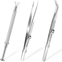 Pinzette Per Gioielli, Pinza per Piercing, Strumento per Raccogliere Chip IC a 4 Artigli Afferratore per Sfere in Acciaio Inossidabile per Componenti Elettronici di Gioielli di Perle Piccole Parti