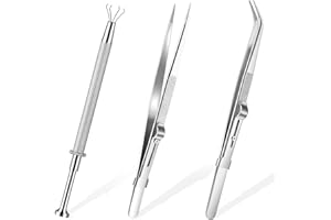 Ouligay Szczypce do piercingu, 3 sztuki, narzędzie do pick up, kulki, koniec pęsety, do kamieni, biżuterii, pereł