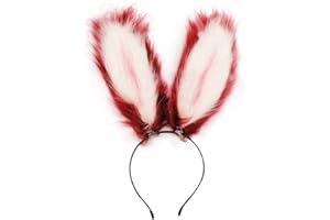Fxaelian Cosplay Rabbit Bunny Long Ears Hair Clips Headband Hairband Hair Hoop