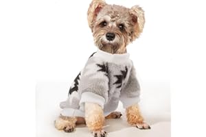 YAODHAOD Hund Pullover für kleine Hunde, Fleece Hund Pullover, Ethnische Stil Winterkleidung, Ultra weiche thermische Winter warme Welpen Sweatshirt (Weiß, XS)