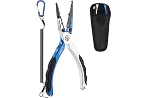 J&D Pinces de Pêche, Pinces de Pêche en Alliage d'Aluminium Légères et Polyvalentes, Outil de Pêche Polyvalent Léger