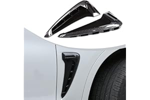 DIYUCAR 2 Stücke Für X-Serie X5 F15 X5M F85 Shark Kiemen Seite Vent Aufkleber ABS Auto Front Kotflügel Side Air Vent Abdeckung Trim 14 +