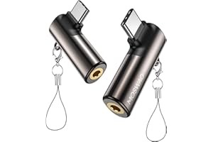 MOSWAG USB C do 3,5 mm gniazdo USB C adapter słuchawkowy prawy kąt typ USB C do AUX adapter audio dongle stop cynku adapter słuchawkowy kompatybilny z Samsung Galaxy S23 S22 Pixel 7/6 iPad Pro