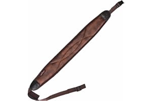 TOURBON Correa ajustable para rifle de caza vintage de poliuretano y cuero