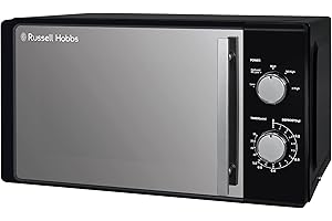 Russell Hobbs 20 Litre 800W Black Solo Manual Microwave, 5 Power Levels, Integrated Timer and Defrost Function, Easy Clean RHM2060B