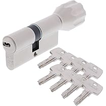 Cilindro De Cerradura ABUS EC550 Con 8 Llaves - Longitud 35/30 Mm, Alta Seguridad Antitaladro