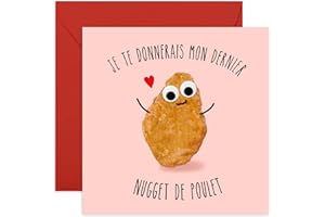 CENTRAL 23 Carte d'anniversaire drôle - "Je te donnerais ma dernière pepite de poulet" - Carte de Saint-Valentin - Carte coquette pour l'anniversaire du mari ou de la femme - amoureux ou petite amie