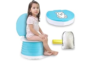 POTTY, Originale, Vasino Portatile per Bambini da Viaggio, Pieghevole con Sacchetti Usa e Getta, Vasino Bambini, CELESTE