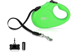 ETACCU Rolowana smycz o długości 5 m, elastyczna smycz z systemem blokowania jednym przyciskiem, antypoślizgowy uchwyt, bez plątania, odblaskowa, chowana smycz dla małych / średnich / dużych psów do 50 kg