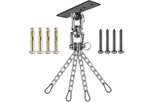 Dolibest SELEWARE Cintre pour Sac de Frappe avec Chaînes, Support de Plafond pour Chaîne de Suspension pour Sac de Frappe pour Suspendre des Sacs de Frappe Lourds