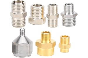 zhuolong Adattatore per aerografo, 7 Pezzi Kit Adattatore per aerografo Professionale Connettore BSP da 1/8 Pollici 1/4 Pollici per Tubo aerografo compressore
