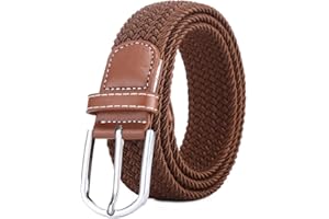 BOZEVON Ceinture tissée élastique - Ceinture en tissu extensible tressé multicolore pour hommes femmes