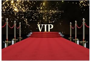 YongFoto 3x2m Vinyle Toile de Fond VIP Tapis Rouge de scène Taches de Paillettes d'or pour événement de Mariage d'anniversaire Photographie Toile de Fond Photobooth Fond de Photo Studio Fête
