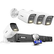 Kit Di Sorveglianza Wi-Fi ANNKE Con 1 Telecamera 5 MP Esterna, Visione Notturna A Colori, Audio Bidirezionale, Riconoscimento Persone E NVR 16 Canali 4K