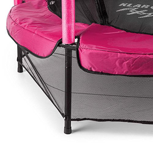Klarfit Rocketkid Trampolin Minitrampolin Gartentrampolin (für Kinder ab 3 Jahre, 140 cm Durchmesser, bis max. 50 kg belastbar, komplett verschließbares Sicherheitsnetz) verschiedene Farben - 5