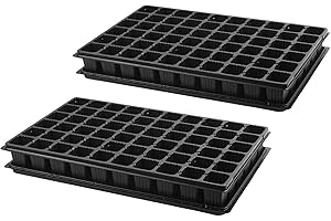 Pullmer Anzuchtplatte Tiefwurzler mit Untersetzer mit 60 Pflanzlöchern, Topfplatte, 2er-Pack, Saatplatte für 60 Töpfe 46x46 mm je Platte, perfekt für die Aussaat, für Sämlinge oder Stecklinge