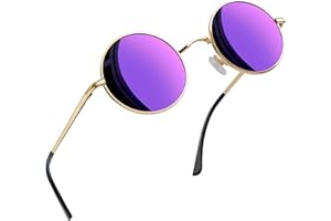 Joopin Retro Small Round Sunglasses Mens - UV400 Protection Metal Frame Vintage Circle Sun Glasses Polarised Sunglasses for Women and Men