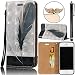 Produktbild Galaxy S6 Edge Schutzhülle,Samsung S6 Edge PU Lederhülle Tasche,Sunroyal Cool Schwarz Feder Muster Bookstyle Brieftasche Flip Buchstil Wallet Case Protective Cover Etui Handytasche Schale Weichen Silikon Magnetverschluß mit Standfunktion und Karte Halter für Samsung Galaxy S6 Edge + Kristall Bling Diamant Anti Staub Schutz Stecker Stöpsel + Stylus Stift Touch Pen
