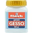Flash Gesso For Acrylic Painting-Water Base Non-Toxic Universal Gesso Paint Primer For Artist Professionals Hobby Painters (200 ml-Gesso White)