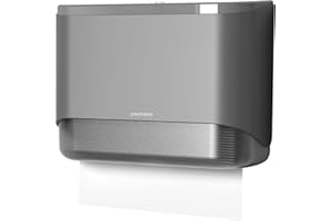 interhasa! Gewerblicher Papiertuchspender zur Wandmontage, Papiertuchhalter mit großer Kapazität für 200 Mehrfach-/Einfachgefaltete/C-Falz-Handtücher, Badezimmerpapierspender (Grau)