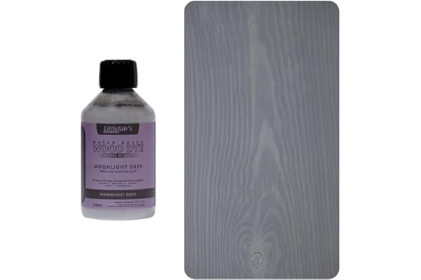Littlefair's Tinte para Madera 250ml - Acabado Premium, Fácil de Usar y Limpiar Tinte Madera - Basado en Agua, Seguro y Ecológico - Disponible en Muchos Colores - Color: Gris claro de luna