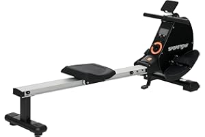 SPORTNOW Magnetic Rowing Machine for Home Use, Compact Folding Rower Machine with Dual Aluminium Slid Rail and LCD Monitor, Vertical Storage, for Cardio Training, 150kg Weight Capacity