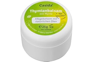 ‎CASIDA Casida Thymianbalsam mit Myrte für Kinder, Wohltuender Pflegebalsam in Apothekenqualität, Von Hebammen empfohlen, Ohne Konservierungsstoffe, Mit naturreinen Ölen - Thymian Myrte Balsam 25 g