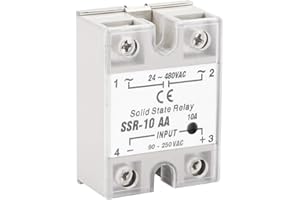HILITAND Solid State Relay SSR-10 AA 10A Solid State Relay Module AC-AC Relay (SSR AC-AC Input 90-250V AC Output 24-480V AC)