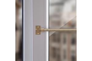 BESTLIVINGS Cafehausstange (Mattgold / 75-125cm), Gardinenstange 50 bis 225 cm Länge ausziehbar, in vielen Farben, für Bistrogardinen, leichte Vorhänge