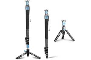SIRUI P-424FL Monopiede in fibra di carbonio da 190 cm con piedini per fotografia reflex, monopiede fotografico professionale portatile a 4 sezioni per fotocamera, videocamera, carico massimo 12 kg