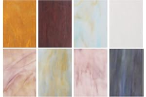 sourcing map Lot de 8 feuilles de verre vitrail, 10,2 x 15,2 cm, variété de carreaux de mosaïque pour projets de bricolage, décoration d'intérieur, série violette