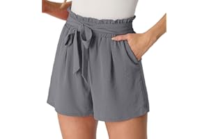 PrinStory Women's Summer Wide Leg Drawstring Shorts with Pockets