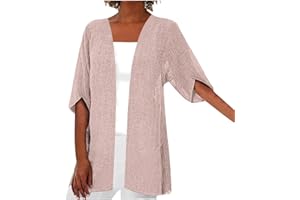 NUSGEAR 2023 Cárdigan Mujer Chaqueta Manga Corta Suelto Chal Cárdigan Moda Casual algodón Lino Camiseta Tops Color sólido Ligera Informal otoño Verano Cómodo Blusa Chaqueta Talla Grande