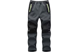 Echinodon Kinder Softshellhose Gefüttert Hose Wasserabweisend Winddicht Warm Jungen Mädchen Outdoor Wandern Hose Herbst Winter