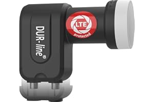 DUR-line +Ultra Twin LNB - 2 participantes Negro - con Filtro LTE [ Prueba Muy Buena *] 2 Veces, Digital con protección contra la Intemperie, Full HD, 4K