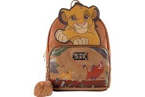 CERDÁ LIFE'S LITTLE MOMENTS Cerdà Disney Le Roi lion Sac à dos - Simili cuir - Motif Hakuna Matata Simba, Pumbaa et Timon - Marron